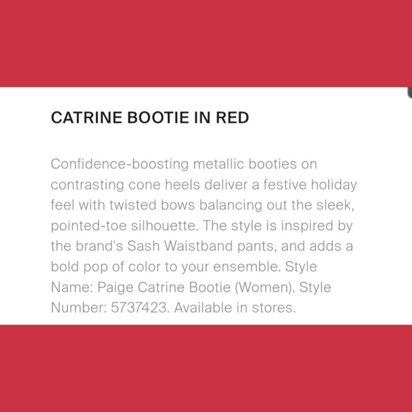 PAIGE Catrine Candy Apple Red Booties - Picture 14 of 16